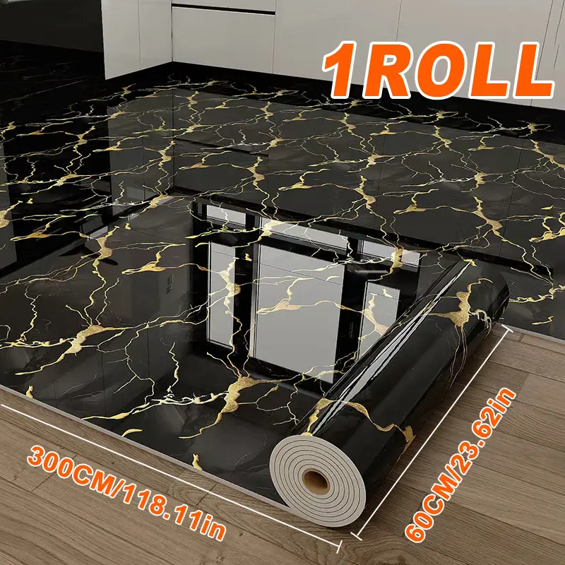 23.62in*118.11in Marble Pattern Wallpaper,2.3mm Self-adhesive Vinyl Flooring Sticker,23.62in*118.11in,Removable Peel and Stick Luxury Marble Tiles,Suitable for Livingroom,Kitchen,Bathroom,Bedroom sohochic