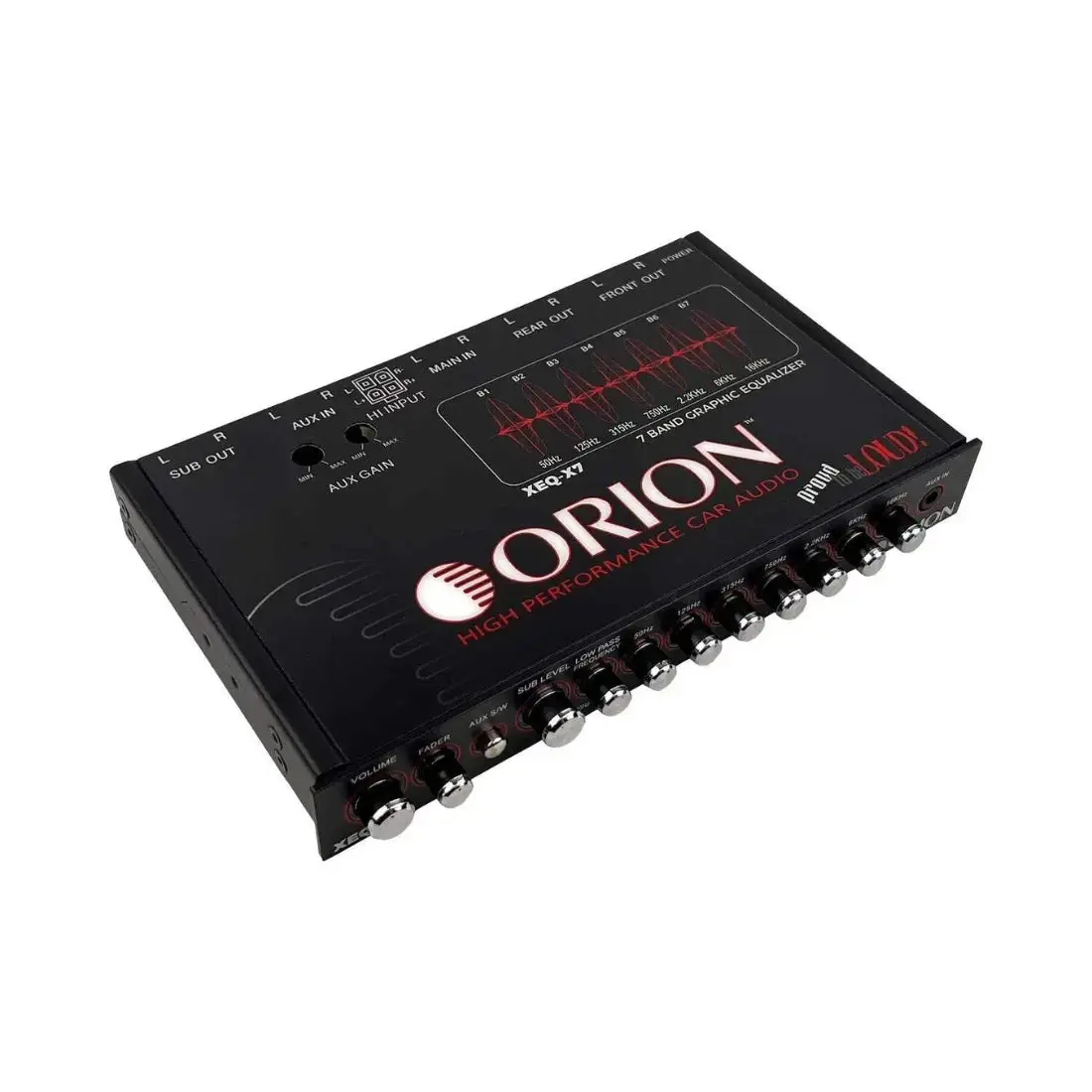 Orion XEQ-X7 7-Band Graphic Equalizer w/ Front AUX Input