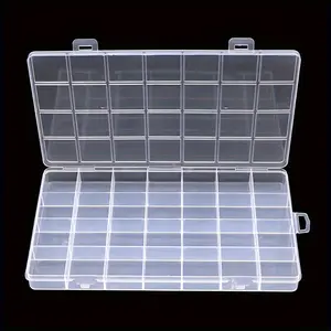 1pc 28-Compartment Durable Plastic Multi Grids Organizer - Divided Compartments Multifunctional Jewelry and Bead Storage Solution with Transparent Display - Ideal for Earring Collections, Crafting Supplies & Fishing Gear