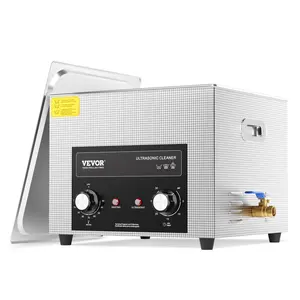 VEVOR 15L Ultrasonic Cleaner with Heater Timer & Basket, Professional Digital Sonic Cavitation Machine, 360W Cleaning Machine for Lab Tools, Metal Parts, Carburetor, Brass, Auto Parts, Engine Parts