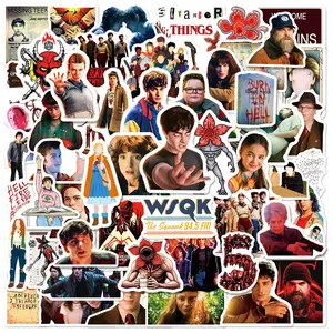54pcs Movie Stranger Things 5 Stickers for Waterproof Decal for Water Bottle,Adult Teen Travel Case, Laptop, Guitar, Skateboard, Phone, Computer, Bike, Notebook, Helmet