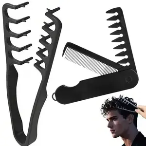 2pcs Styling Comb Set, Volumizing Textured Comb & Folding Comb, Multifunctional Salon-Grade, Suitable for Curly/straight Hair, Thick/fine Hair