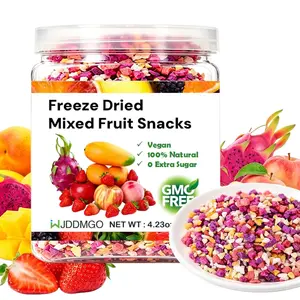 Freeze Dried Mixed Fruit Snacks 4.23oz - Crunchy Tropical Fruit Mix with Strawberry, Apple, Mango, Dragon Fruit & Peach, No Added Sugar Snack for Yogurt, Lunch Box & Travel