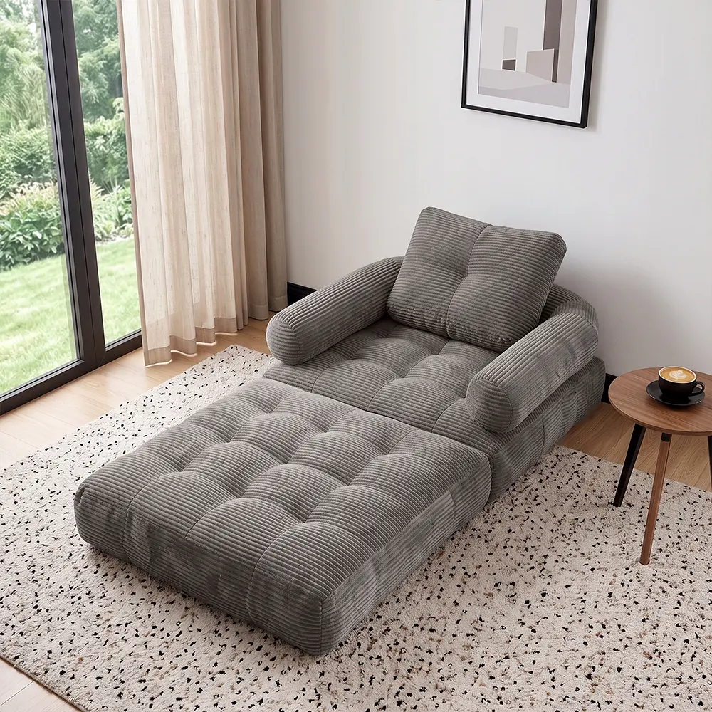 Minimalist 2-in-1 convertible single-seat sofa bed, foldable bed, sleeper sofa bed, removable backrest, boneless sofa bed, extendable folding lounger chair with adjustable backrest, indoor furniture for small apartments’ living rooms/bedrooms