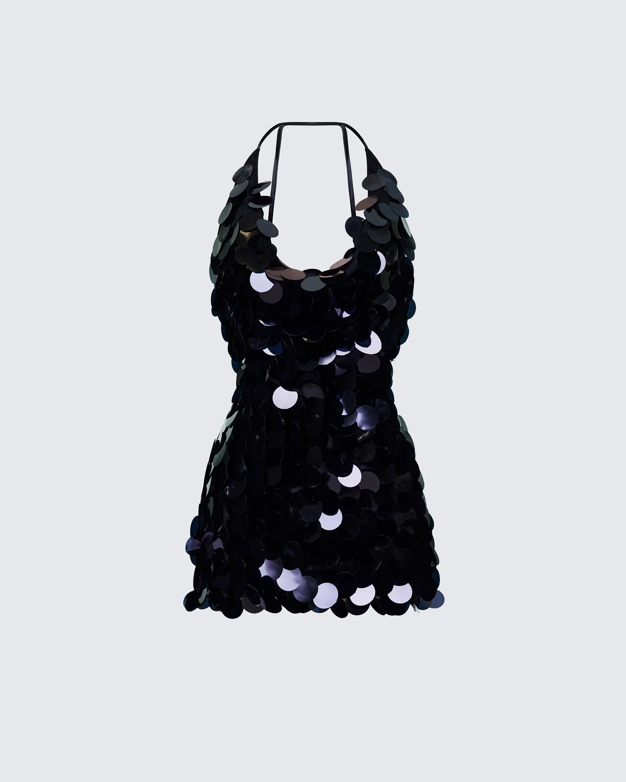 Deanah Black Disc Sequin Mini Dress