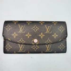 Pre-owned Louis Vuitton FINAL SALE Small Leather Goods Monogram Emilie Wallet Rose Ballerine CA2167
