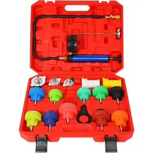 18pcs Cooling System Pressure Tester Kit Automotive Radiator Pressure Tester for Motorcycle Car Truck
