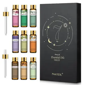 10ml Essential Oils Set, 9 Counts/set Scented Essential Oils Lavender Scent for Diffusers Humidifier Home Aromatherapy Massage Bath Soap Making, Summer for Gift #TOP PICKS