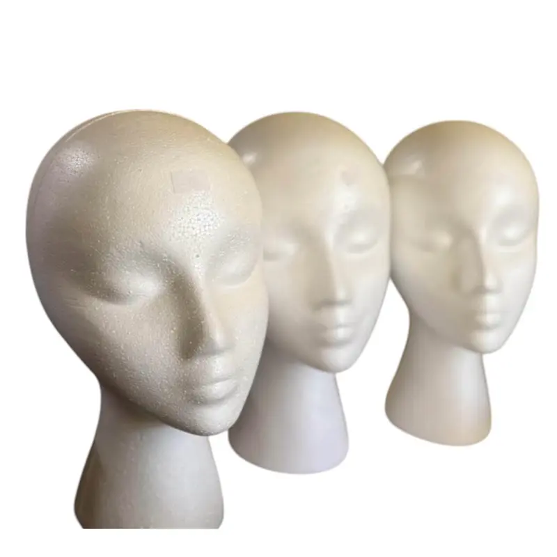 Foam Heads 3 Pack Styrofoam Head Support for Various Applications, Ideal for Wigs and More