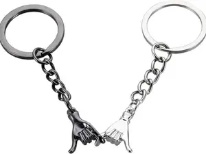 Gifts for Him Her Boyfriend Girlfriend Pinky Promise Keychains for Couples 11th Anniversary Steel Gift for Couple Sweetest Christmas Stocking Stuffers White Elephant Gifts for Adults