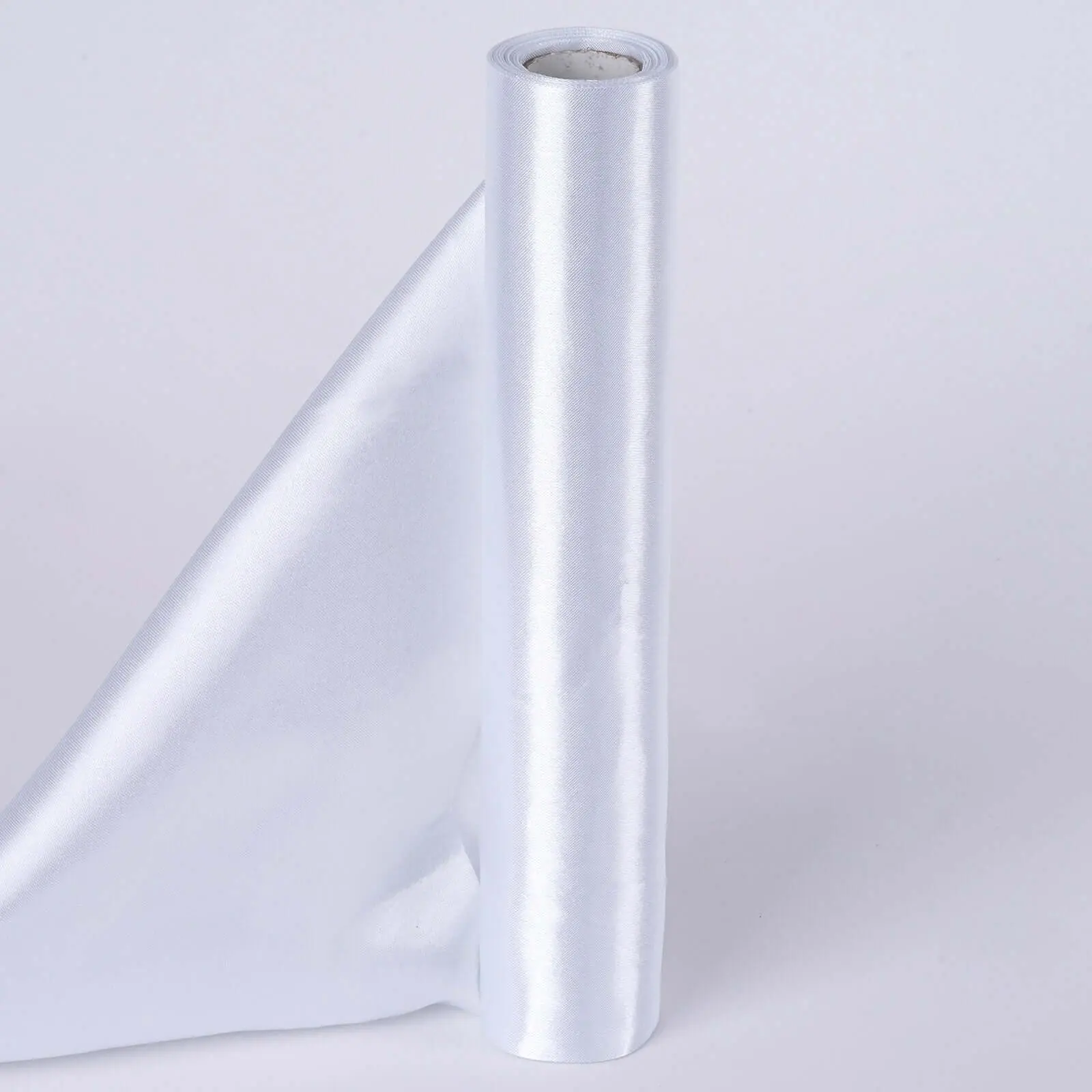 White Satin Fabric Bolt - 12in x 10yd Wholesale DIY Craft Fabric for Curtains, Ceilings Decoration, Tablecloths, Runners, Seat Cushions, Shelf Liners