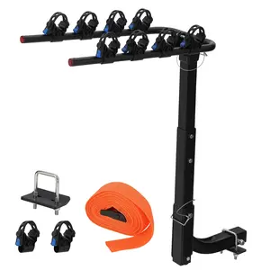GARVEE Foldable Bike Rack Hitch Mount for Cars and SUVs, Supports 2 Bicycles with Hitch Tightener and Secure Strap, Easy to Install and Transport