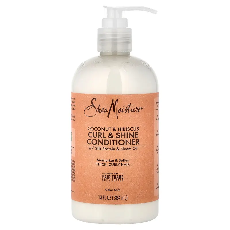 SheaMoisture Curl & Shine Conditioner, Coconut & Hibiscus, 13 fl oz (384 ml)