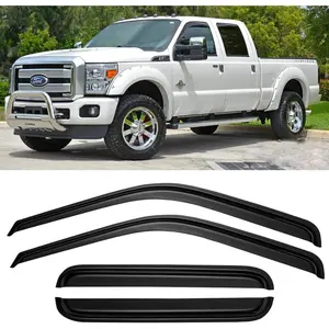 Window Rain Guards Visors For 1999-2016,F250,F350,F450,F550 Super Duty SuperCrew Cab, Window Vent Wind Shades Deflectors, 4-Fullsize-Door