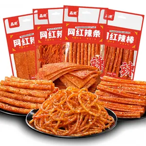NEW!!! Spicy Strip Small Gluten Latiao - Chinese Special Classic Handmade Gluten Latiao Snack Food Delicious Snacking for Holiday gift Fragrant Spicy Flavour, 4 combinations Packed(4 Bags) Solution