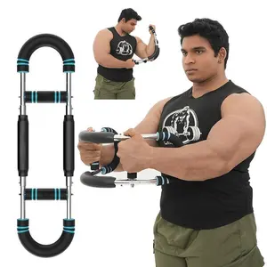 Arm Trainer Strengthen Chest and ArmMuscles Workout Men's Fitness Trainer Detachable Adjustable Resistance PortablePower Twister Bar Home Fitness Equipmentfitness level chest trainer