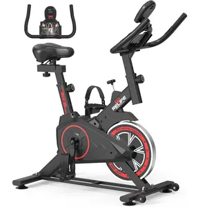 Relife Sports Stationary Exercise Bike Indoor Cycling Bike for Cardio Workout, with Comfortable Seat Cushion, LCD Monitor for Home Training Bike 330LBS Capacity of Exercise Bike with Silent Belt Drive