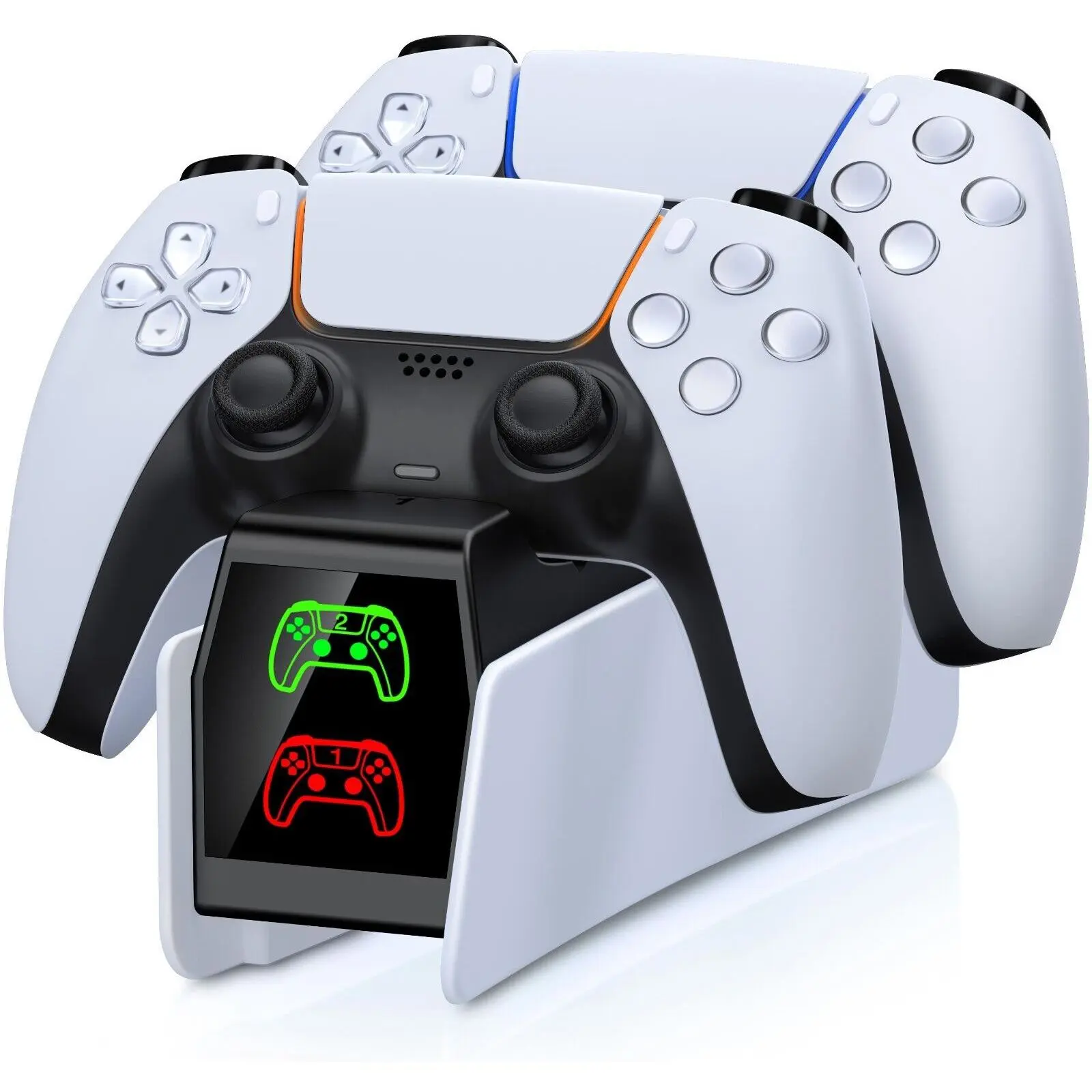 Charging Station for PlayStation 5 Dualsense/Edge, PS5 Controller Charger Charging Dock w USB C Cable & LED Indicator Fast Charging Dual PS5 Controller Charger Stand