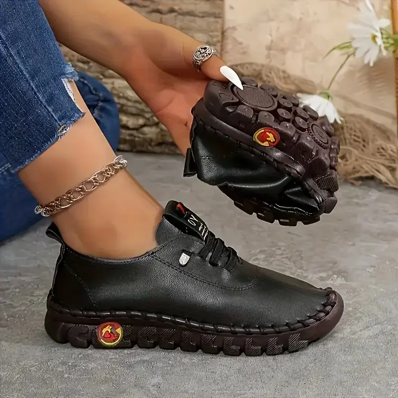 Women's Casual Trainers - Lace-Up Walking Shoes with Crystal Accents, Multi-Color Faux Upper, Comfortable Round Toe Sneakers for Women