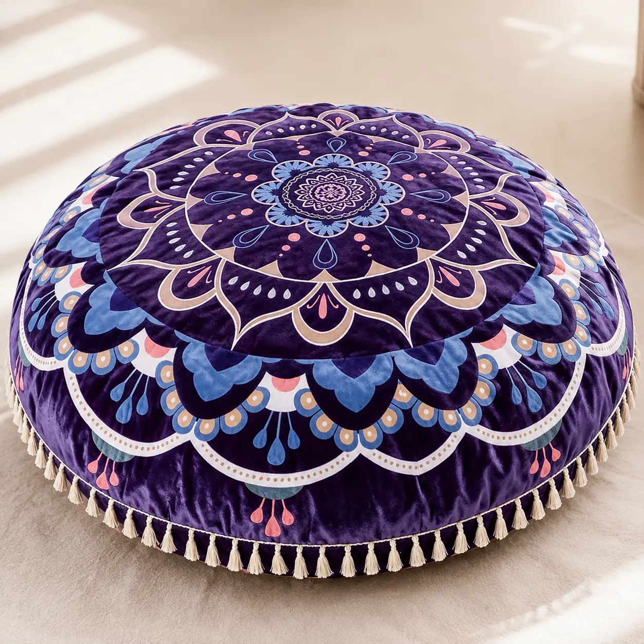 Hihealer Meditation Cushion, Large Velvet Floor Pillow for Yoga, Meditation & Mindfulness, Supportive Memory Foam Bolster