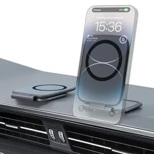 New Model Car Phone Holder: Foldable Magnetic Anti-Shake Navigation Stand, Universal Automotive Mount for Tesla & All Vehicles, Must-Have Driving Accessory with Strong Grip.
