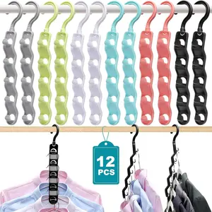 University Dorm Essentials, Closet Organizer & Storage Rack, Hanging Clothes Organizer, Upgraded Clothes Hanger, 360 °   Rotating Hook, Space-Saving Home Must-Have