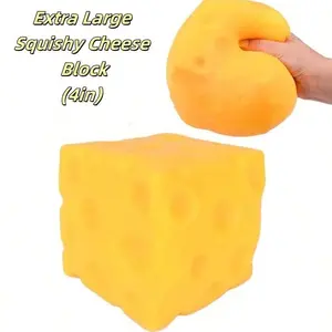1/2Pcs Super Large Soft Cheese Blocks, Slow Bounce Stress Relief Toy, Scented Simulation Cake Bread, Giant Pressure Ball for Adults, Stress Relief Gadgets