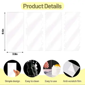 4 Pieces Large Clear Acrylic Cake Scraper Set Cakes Smoother Scraper Cake Stripes Edge Contour Comb for DIY Icing Frosting Buttercream Cream Decorating Kitchen Baking Tool Mousse Pastry Cutter Bakeware Thick