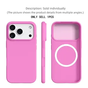 1 piece BASE MORE COVER ultra-thin magnetic liquid silicone iPhone case, Protective, Soft touch feel, soft edge wrapping, matte soft shell case, Skin-friendly texture, Naked phone case, Suitable for Apple iPhone 17 Pro Max/16/15/14/13 P
