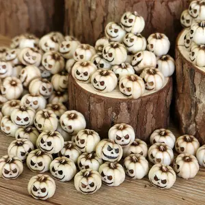 20pcs Halloween Mini Pumpkins, Gothic Pumpkin Heads Ornaments for Outdoor Garden Decor, Party Decoration, Antique Style for Pathway & Aquarium Scenes, Lightweight