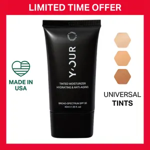 Y'OUR Tinted Daily Moisturizer - Lightweight Face Base with Vitamin C, E & White Tea - Anti-Aging Skincare with SPF30 Protection