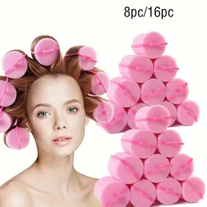 8/16pc Soft Foam Hair Rollers, Easy Home Styling, No Heat Short Long Hair Sleep Curler, Small Sponge Hair Roller, Overnight Curls, Suitable for All Hair Types
