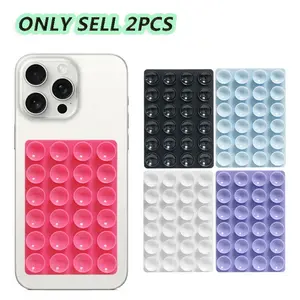 Multi-Color Smartphone Silicone Suction Cup Back Sticker, 2 Pieces, Sticky Phone Holder, Anti-Slip Car Home Universal Mobile Accessories, Cell Phone Mount