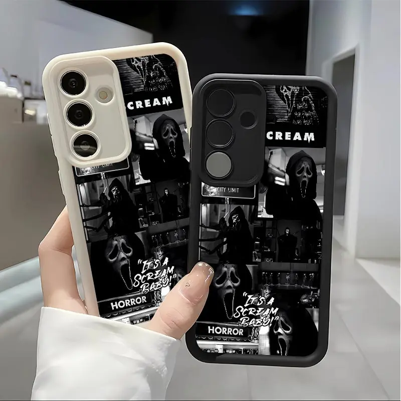 Ghost faces Realm Soft&Flexible TPU Silicone Phone Case For Galaxy S26 Ultra S25 Edge S24 FE S23 S22 S21 Plus A13 A14 A15 A16 A17 A33 A34 A35 A36 A52 A53 A54 NOTE20 Durable|Shockproof|Full Camera Protection|Anti-Fingerprint summerwins