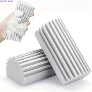 2-Pack Damp Duster Cleaning Sponge Set, Reusable Dust Cleaning Pads for Baseboards, Blinds, Tile, Furniture, Vents, Screens & Bathroom Cleaning Supplies