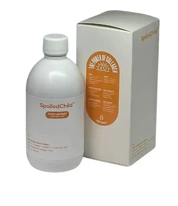 SpoiledChild Collagen Peptides + Vitamin C + Hyaluronic Acid Liquid Collagen Mango Flavor 400ml 13.5 FL oz
