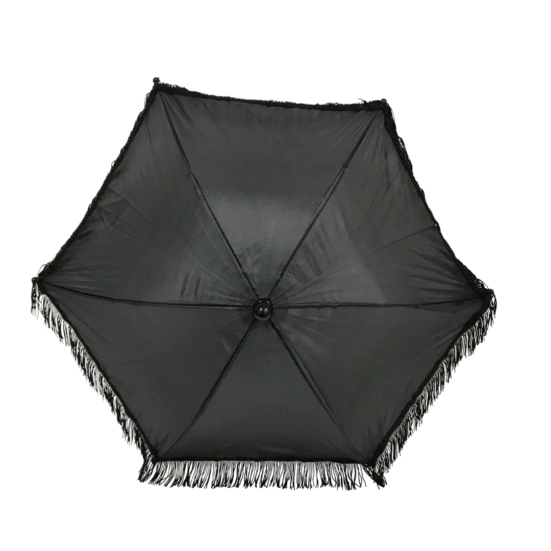 Black Umbrella with Fringe 14.5" (Each)