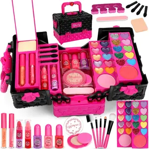 Girls' Washable Makeup Set, Water-Safe Cosmetic Kit, Eyeshadow Palette, Perfect Gift for Girls Aged 3+, Birthday & Christmas Present