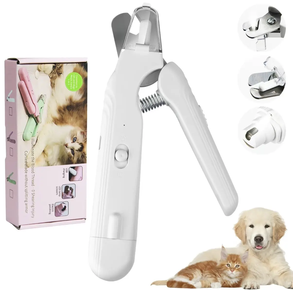2-in-1 pet nail clipper and grinder, dog nail clipper trimmer, ultra quiet electric nail set, rechargeable, suitablefor trimming toes and claws of dogs and cats of all sizes Grooming
