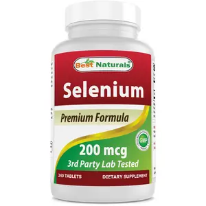Best Naturals Selenium Dietary Supplement, 200 mcg, 240 Tablets, Premium Formula, 3rd Party Lab Tested, Non-GMO, Gluten-Free