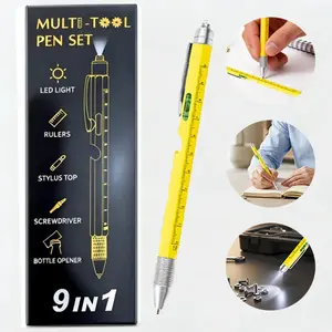 Christmas Stocking Stuffer 9-in-1 Multitool Pen - Unique Gift for Men, Teens, Adults, Dad, Husband, Boyfriend, White Elephant Party, Fun Cool Gadget for Him, Holiday Secret Santa Present, Pocket Tool