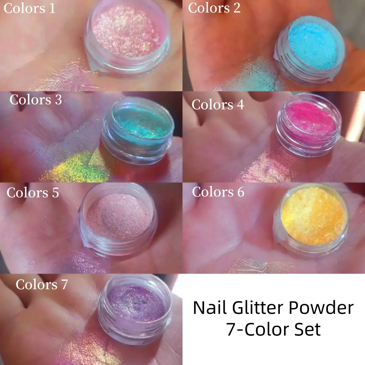 Chameleon Pearl Eyeshadow Glitter Powder, Glitter Eyeshadows, Sparkly Shimmer Eyeshadow, 7 Shimmer Colors, Single Item, Gentle, Non-Flammable, No Alcohol, Eye Makeup Products, Makeup, Cosmetic