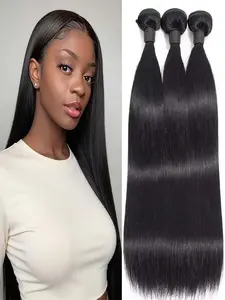 12A Human Hair Bundles Straight Human Hair Unprocessed Brazilian Hair 3 Bundles Quick Weave Natural Black