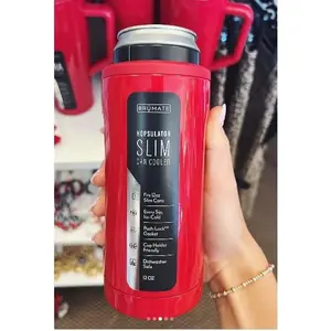 Brumate Hopsulator Slim Can Cooler 12oz Tailored Fit Easy Use Patented Push-Lock Technology Insulated Base More Colors Available