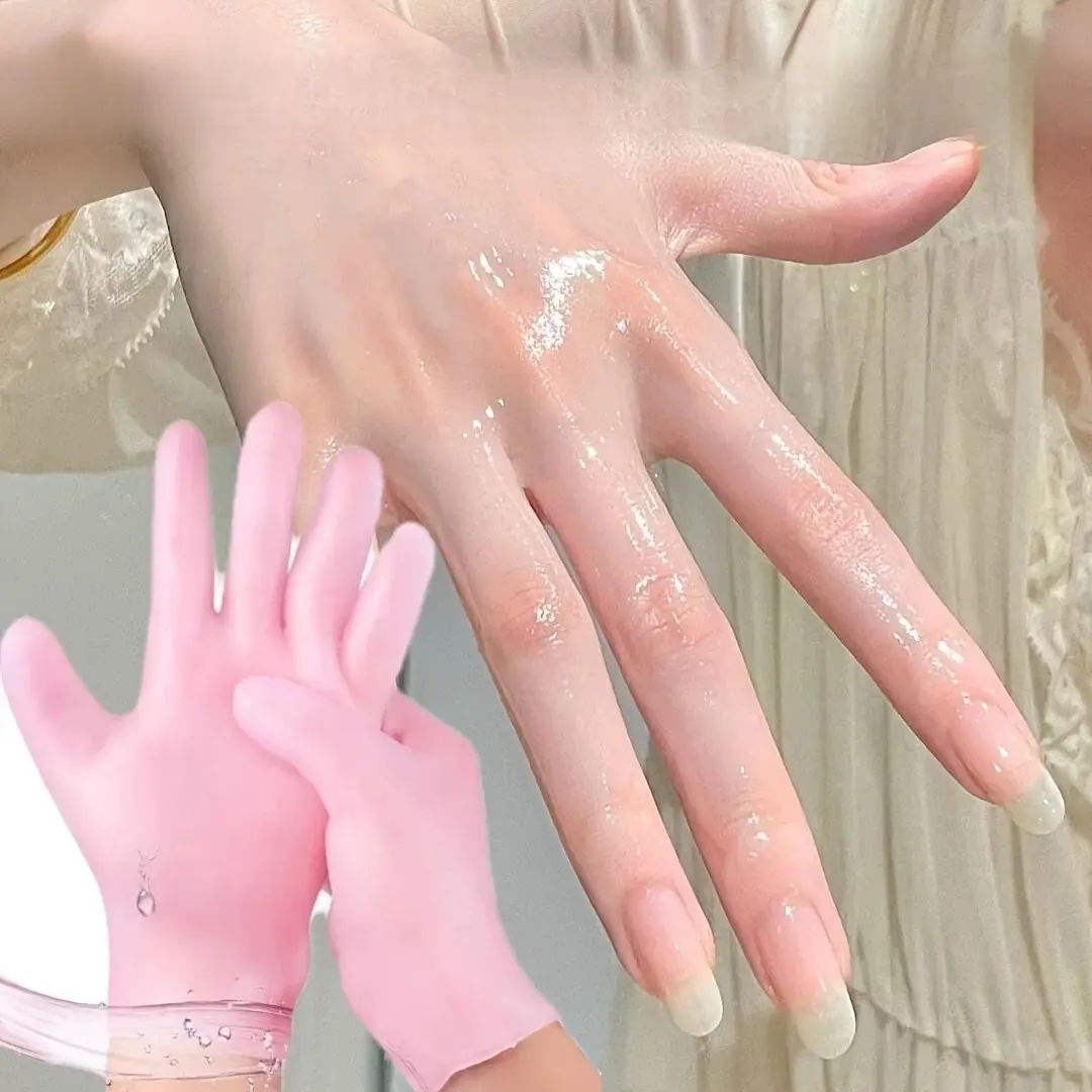 Silicone Moisturizing Gloves, Soft Aloe Vera Hand Care Tool, Exfoliating Bath Gloves for Dry Rough Skin, Reusable, One Size