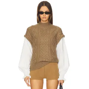ASTR the Label Angeline Mixed Media Sweater in Khaki