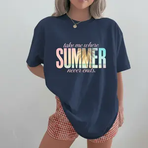 Take Me Where Summer Never Ends T-Shirt, Beach Tee, Summer Graphic T-Shirt, Coastal Aesthetic Gift for Her