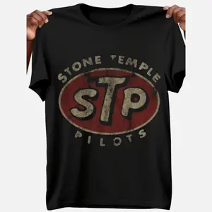 Men's Retro STP Stone Temple Pilots Graphic T-Shirt - Casual Breathable Cotton Short Sleeve Loose Fit Vintage Band Lo Soft Everyday Tee