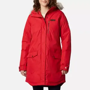 Columbia Suttle Mountain Long Insulated Jacket in Red Lily Size XL