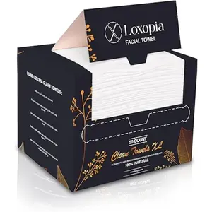 Disposable Biodegradable Face Towels - 10x12-Inch Premium Soft 50-Count Pack, Gentle Scented Makeup Remover Dry Wipes for Sensitive Skin & All Skin Types, Travel Towelettes for Daily Care
